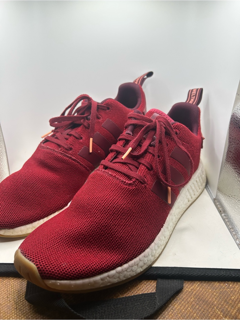 adidas NMD R2 Collegiate Burgundy CQ2404 Men's Size 11 Maroon Boost Sneakers - Picture 4 of 11